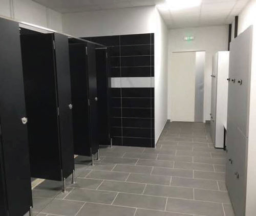 Cabine sanitaire stratifiée - MEGABLOK S.A. - pour WC / pour établissement public