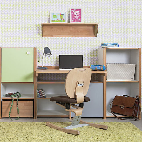 Bureau contemporain - DEBE.DELITE - TEENAGERS 01 - de Breuyn Möbel GmbH - en bois / avec étagère / pour enfant