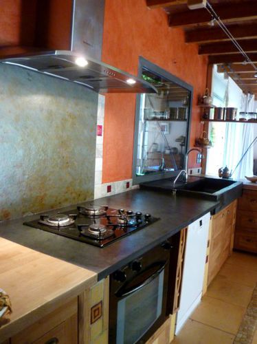 Plan de travail en pierre naturelle - KITCHEN TOP MULTICOLOR SLATE  - MAP Slate Srl - de cuisine