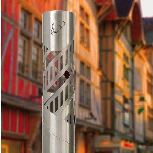 Cendrier sur pied - ZEST - Design espaces - en acier inoxydable / pour extérieur / pour espace public
