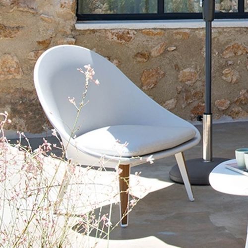 Chauffeuse contemporaine - VANITY - VLAEMYNCK - en tissu / en teck / en aluminium laqué