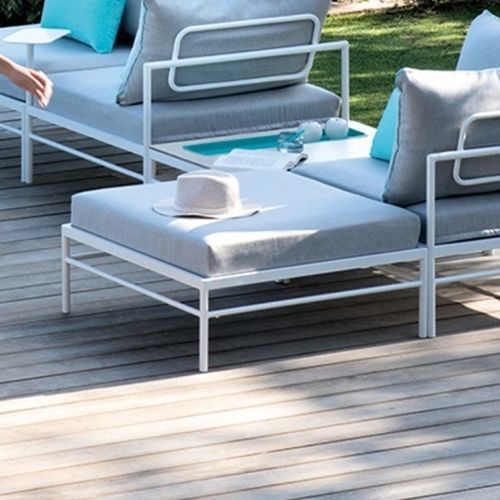 Ottoman contemporain - RIVAGE - VLAEMYNCK - en tissu / en aluminium / carré