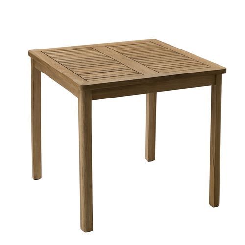 Table à manger contemporaine - IBIZA - VLAEMYNCK - en teck / avec piètement en teck / carrée