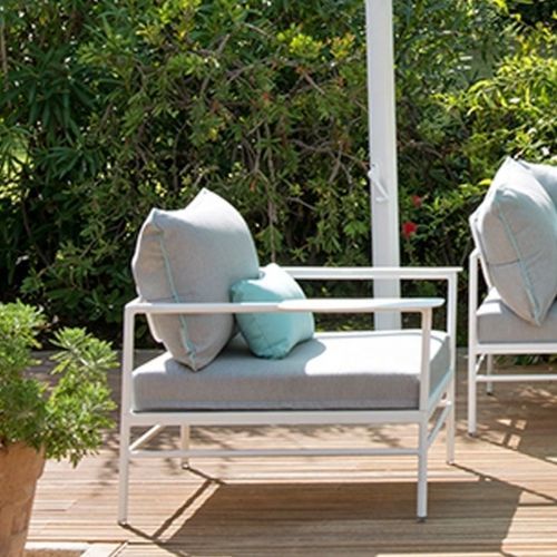 Fauteuil contemporain - RIVAGE - VLAEMYNCK - en Sunbrella® / en Batyline® / en aluminium laqué