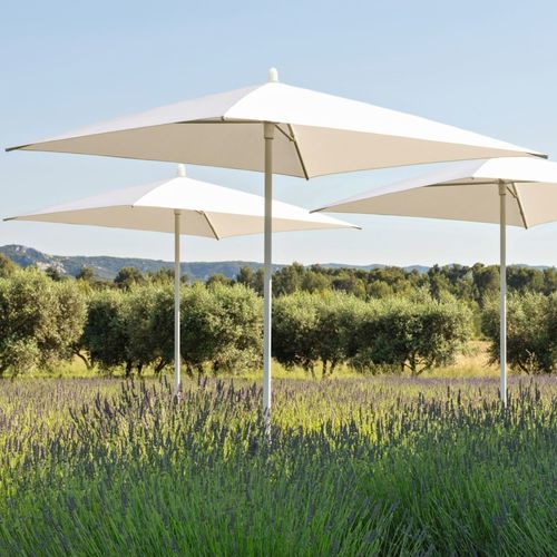 Parasol carré - PAXI - VLAEMYNCK - à mât central / en toile / en aluminium laqué