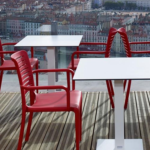 Chaise de restaurant contemporaine - PARK - VLAEMYNCK - d'extérieur / en polypropylène / avec piètement en fibre de verre