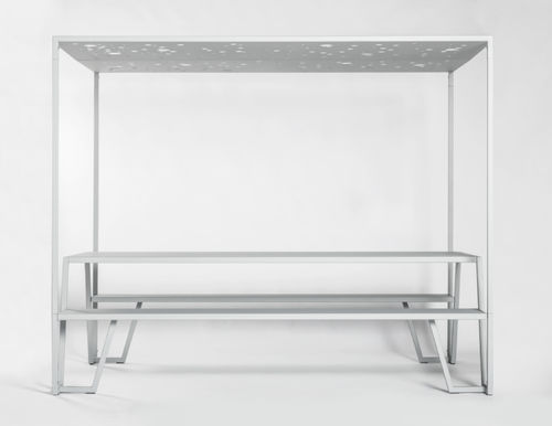Table de pique-nique contemporaine - PICNIC IN THE SHADOW - Cassecroute - en acier / rectangulaire / pour espace public