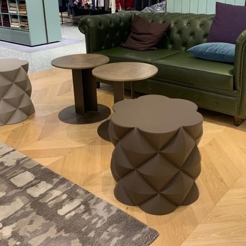 Pouf contemporain - DIAMOND - SIXINCH Furniture - Design - Foamcoating - en mousse haute densité / rond / personnalisable