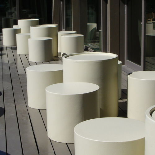 Pouf contemporain - CILINDER - SIXINCH Furniture - Design - Foamcoating - en mousse haute densité / rond / personnalisable