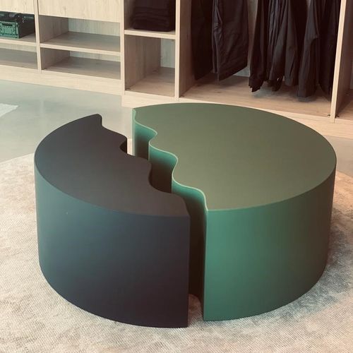 Pouf design original - Dual - SIXINCH Furniture - Design - Foamcoating - en mousse haute densité / rond / marron