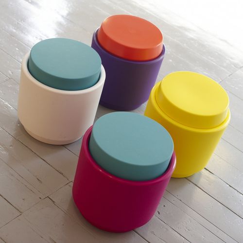 Tabouret contemporain - TINGLE - SIXINCH Furniture - Design - Foamcoating - en mousse haute densité / avec piètement en plastique / piètement central