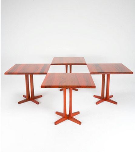 Table bistrot design scandinave - PD 70  - paere dansk - en bois de rose / rectangulaire / carrée