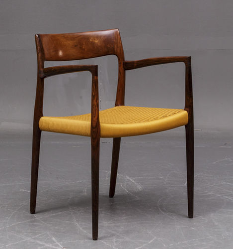 Chaise de salle à manger design scandinave - 1958-69 CARVER - paere dansk - d'intérieur / en cuir / avec piètement en bois de rose