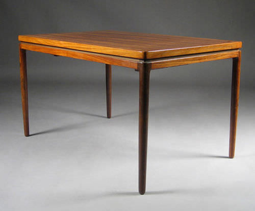 Table à manger design scandinave - 1962-69 - paere dansk - en bois de rose / rectangulaire / à rallonge