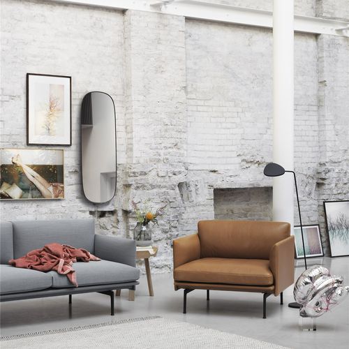 Fauteuil design scandinave - OUTLINE - Muuto - en cuir / en mousse / en contreplaqué