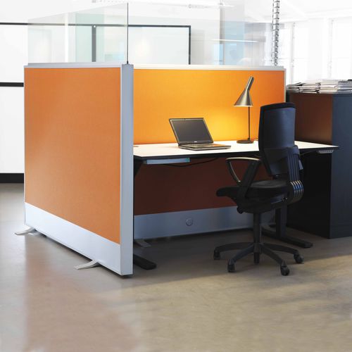 Séparateur de bureau au sol - CHUBBY - ABSTRACTA - en tissu / en verre / en aluminium