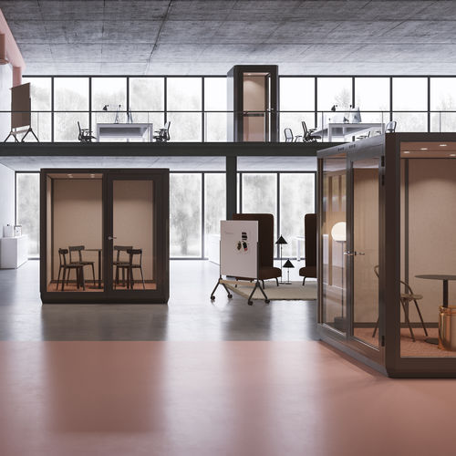 Bureau POD acoustique - PLENTY - ABSTRACTA - en verre / pour open space