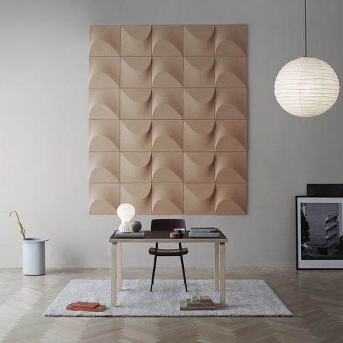 Panneau acoustique pour mur - SAHARA - ABSTRACTA - en liège / carré / coloré