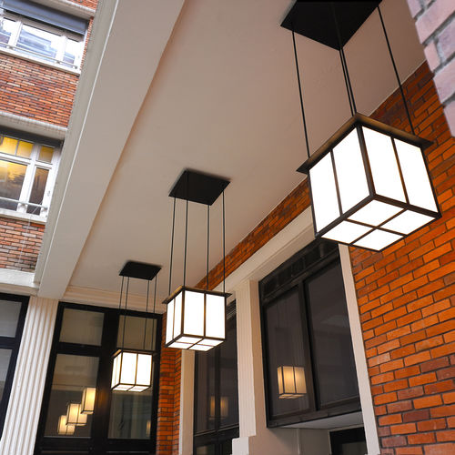 Luminaire Art Déco - SOFFITE 330 - raphael armand luminaires - suspendu / à LED / carré
