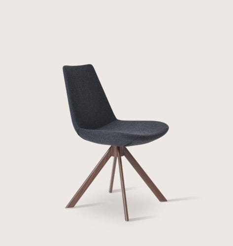 Chaise de salle à manger contemporaine - EIFFEL - sohoConcept - en cuir / avec piètement en noyer / avec piètement en acier