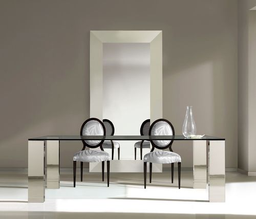 Table à manger contemporaine - T-863 - ArtesMoble - en verre trempé / avec piètement en MDF / avec piètement en acier inoxydable