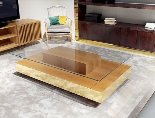 Table basse contemporaine - T-993 - ArtesMoble - en verre trempé / avec piètement en acier inoxydable / avec piètement en laiton poli