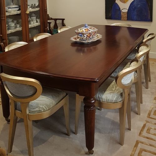 Table à manger de style victorien - T-424 - ArtesMoble - en noyer / en hêtre / avec piètement en bois