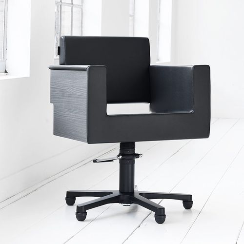 Fauteuil de coiffure en simili cuir - COMFORT - Welonda - en bois / tapissé / avec pompe hydraulique