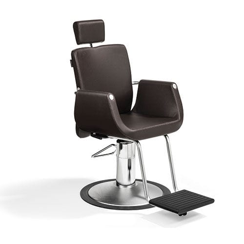 Fauteuil de barbier en cuir - MR MO - Welonda - piètement central / avec repose-tête / avec pompe hydraulique