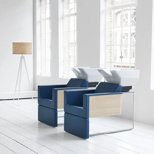 Bac à shampoing avec repose-pieds - COMFORT - Welonda - en simili cuir
