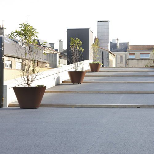 Jardinière en acier galvanisé - CLAUDIA  - FREPAT URBAN EQUIPMENT - en acier corten / ronde / conique