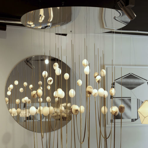 Lustre contemporain - VÉNUS 36 - Octavio Amado - en laiton / en albâtre / professionnel