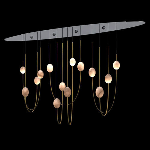 Lustre contemporain - PALAIS ROYAL - Octavio Amado - en laiton / en albâtre / 14 ampoules