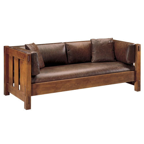 Canapé classique - MISSION : SETTLE 89-208 - STICKLEY - marron / en chêne / 3 places