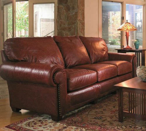 Canapé classique - SANTA FE - STICKLEY - en cuir / marron / 3 places