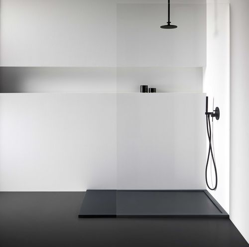 Bac à douche rectangulaire - Cosmo - RESIGRES - extra plat / en résine / sur mesure