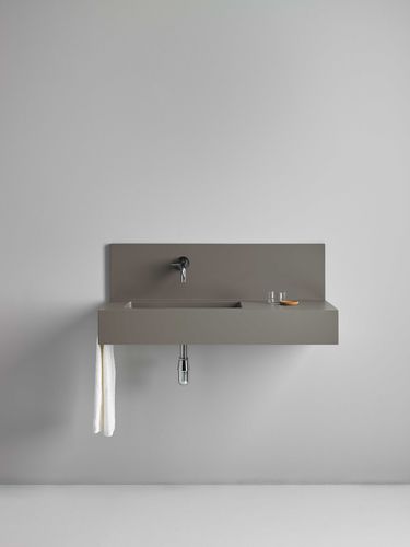 Plan vasque en résine - Senda - RESIGRES - sur mesure / avec porte-serviettes intégré