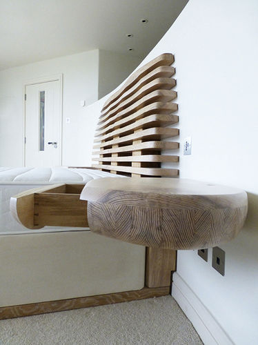 Tête de lit pour lit double - Chaircreative - contemporaine / en tissu / avec tables de chevet