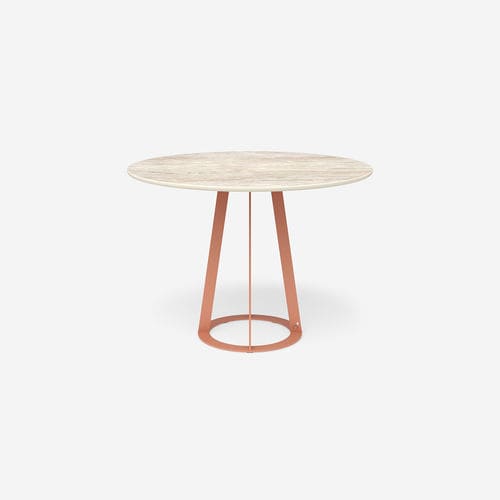 Table à manger contemporaine - Plat-O Round 4 - HALDANE - en Dekton® / avec piètement en acier inoxydable / ronde