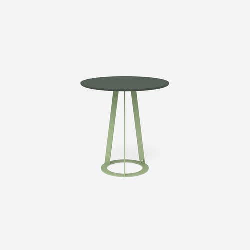 Table contemporaine - Plat-O Round 2 - HALDANE - en Dekton® / avec piètement en acier inoxydable / ronde