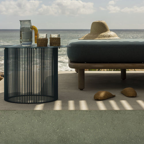 Table d'appoint contemporaine - Cha Cha 600 - HALDANE - en acier inoxydable / avec piètement en acier inoxydable / ronde