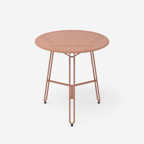 Table contemporaine - Polka Low Café 2 - HALDANE - en acier / avec piètement en métal peint / ronde