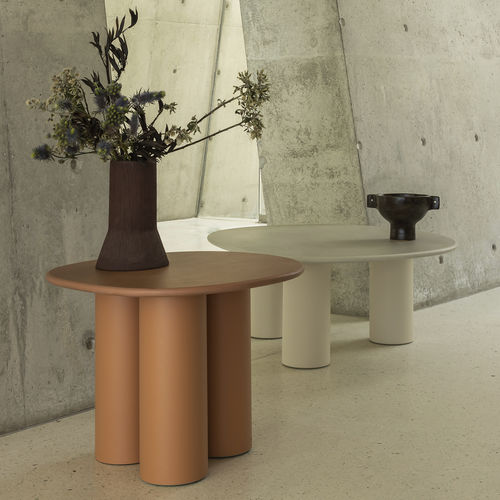 Table d'appoint contemporaine - Dombolo Small - HALDANE - en Dekton® / avec piètement en acier inoxydable laqué / circulaire