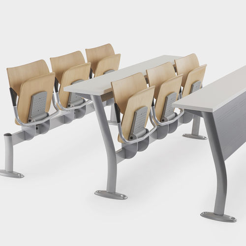 Table d'enseignement contemporaine - GATE MONOBLOCK  - Mara - en hêtre / en polypropylène / avec piètement en métal