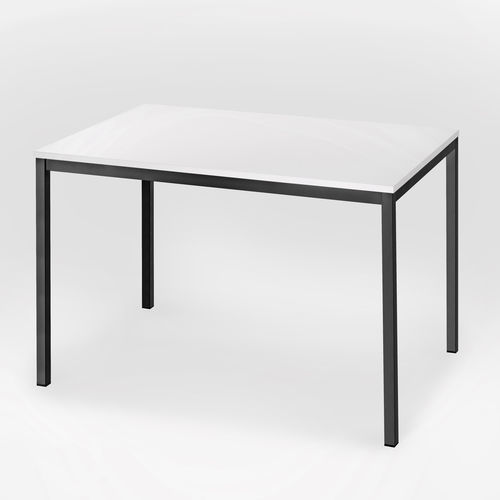 Table de travail contemporaine - 210 - Mara - en stratifié / en mélaminé / avec piètement en acier inoxydable