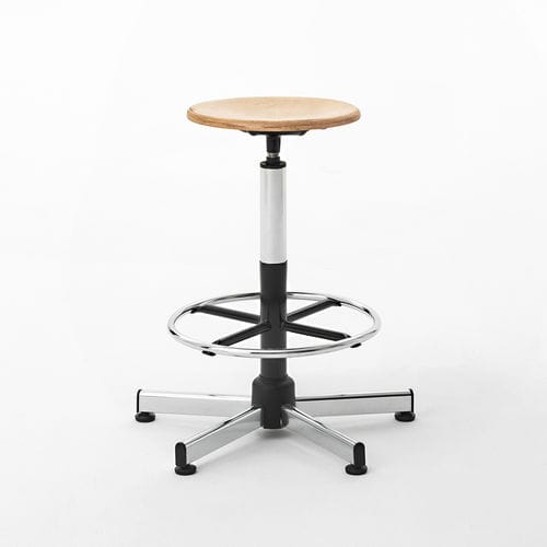 Tabouret design industriel - WORK 310 - Mara - en bois / avec piètement en acier / à 5 branches