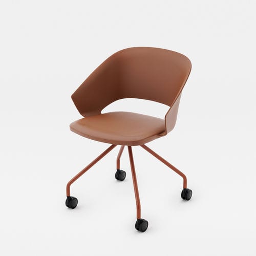 Chaise design - ICON METAL ON CASTORS - Mara - d'intérieur / en polypropylène / avec piètement en métal