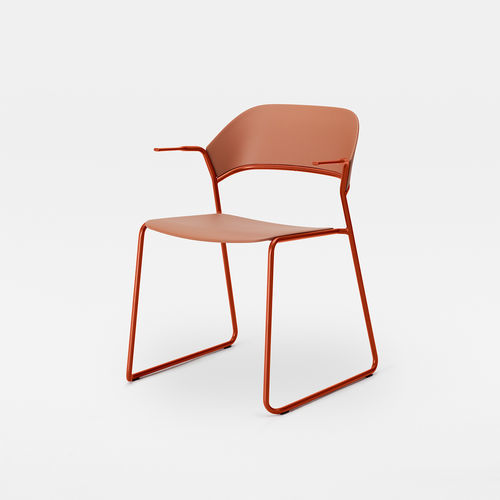 Fauteuil design minimaliste - AERA SLED - Mara - en tissu / en polypropylène / en métal