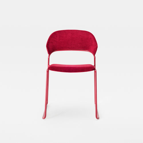 Chaise design minimaliste - AERA SOFT SLED - Mara - d'intérieur / en cuir / en tissu