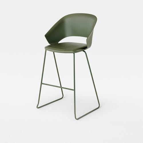Tabouret de bar contemporain - ICON - Mara - en polypropylène / avec piètement en métal / luge
